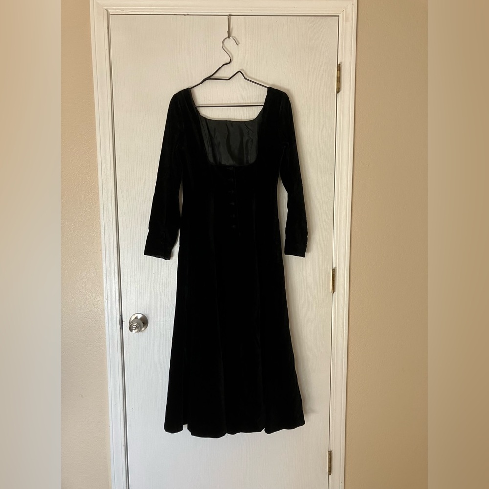 Vintage Laura Ashley Classic Black Long Sleeve Dress - Picture 8 of 15
